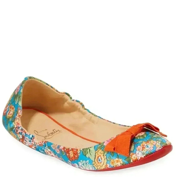 Christian Louboutin Air Loubi Silk Red Sole Ballet Flats - Picture 1 of 13